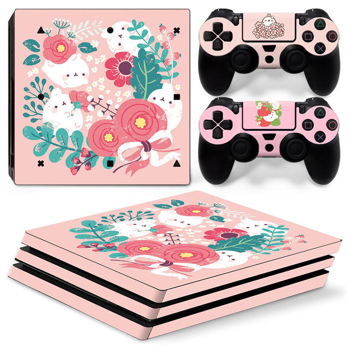 HKM-187219 Cartoon Film Sticker for PS4 Pro Console and Controller – Easy Installation, Removable Design