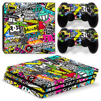 HKM-187219 Cartoon Film Sticker for PS4 Pro Console and Controller – Easy Installation, Removable Design