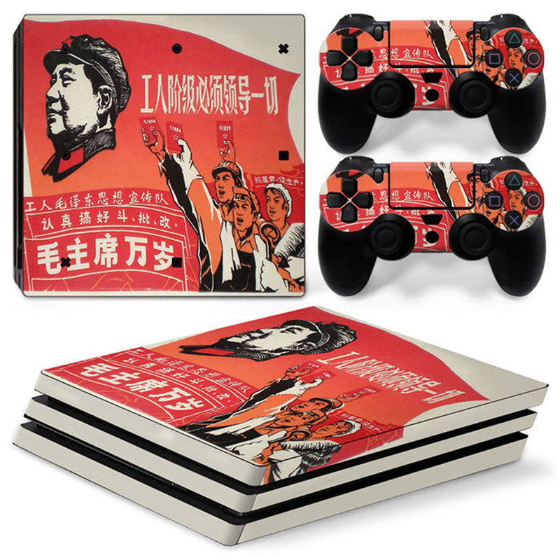 HKM-187219 Cartoon Film Sticker for PS4 Pro Console and Controller – Easy Installation, Removable Design