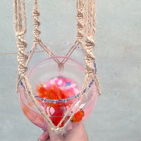 HKM-187283 Hemp Rope Flower Pot Net Bag - Wall-Mounted Hanging Planter with Durable Design