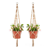 HKM-187283 Hemp Rope Flower Pot Net Bag - Wall-Mounted Hanging Planter with Durable Design