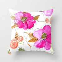 HKM-187475 Modern Simple Flower Design Pillow Cover - 45x45cm Polyester Cushion Case