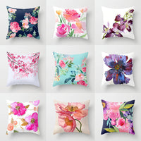 HKM-187475 Modern Simple Flower Design Pillow Cover - 45x45cm Polyester Cushion Case