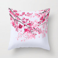 HKM-187475 Modern Simple Flower Design Pillow Cover - 45x45cm Polyester Cushion Case