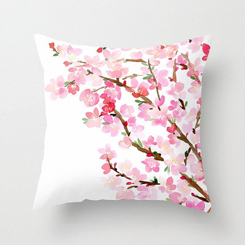 HKM-187475 Modern Simple Flower Design Pillow Cover - 45x45cm Polyester Cushion Case