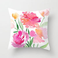 HKM-187475 Modern Simple Flower Design Pillow Cover - 45x45cm Polyester Cushion Case