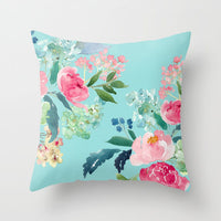 HKM-187475 Modern Simple Flower Design Pillow Cover - 45x45cm Polyester Cushion Case