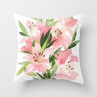 HKM-187475 Modern Simple Flower Design Pillow Cover - 45x45cm Polyester Cushion Case