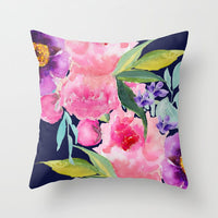 HKM-187475 Modern Simple Flower Design Pillow Cover - 45x45cm Polyester Cushion Case