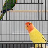 HKM-187603 Double-Layer Metal Bird Cage with Swing Ladder and Nest - Black 51 x 34 x 74 cm