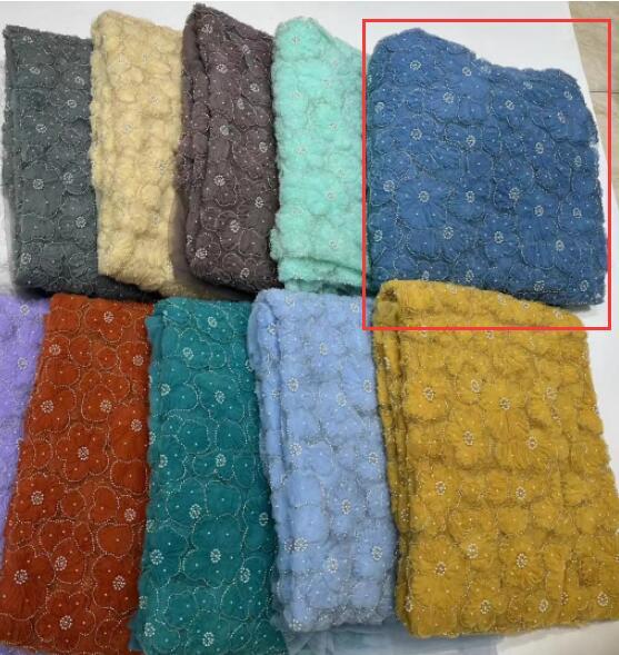 HKM-187667 Three-Dimensional Flower Lace Fabric Foam Tube Mesh - 5 Yards in Multiple Colors