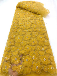 HKM-187667 Three-Dimensional Flower Lace Fabric Foam Tube Mesh - 5 Yards in Multiple Colors