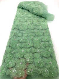 HKM-187667 Three-Dimensional Flower Lace Fabric Foam Tube Mesh - 5 Yards in Multiple Colors