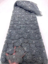 HKM-187667 Three-Dimensional Flower Lace Fabric Foam Tube Mesh - 5 Yards in Multiple Colors