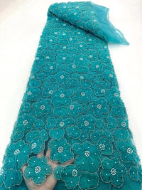 HKM-187667 Three-Dimensional Flower Lace Fabric Foam Tube Mesh - 5 Yards in Multiple Colors