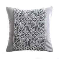 HKM-187731 Hand-Woven Cotton Thread Cushion Cover - 45x45 cm & 40x40 cm Options with Invisible Zipper