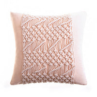 HKM-187731 Hand-Woven Cotton Thread Cushion Cover - 45x45 cm & 40x40 cm Options with Invisible Zipper