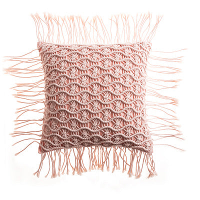 HKM-187731 Hand-Woven Cotton Thread Cushion Cover - 45x45 cm & 40x40 cm Options with Invisible Zipper