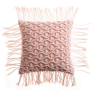 HKM-187731 Hand-Woven Cotton Thread Cushion Cover - 45x45 cm & 40x40 cm Options with Invisible Zipper