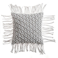 HKM-187731 Hand-Woven Cotton Thread Cushion Cover - 45x45 cm & 40x40 cm Options with Invisible Zipper