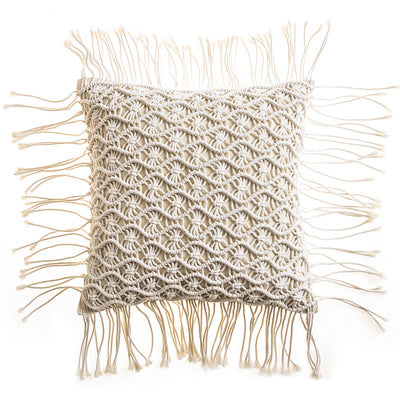 HKM-187731 Hand-Woven Cotton Thread Cushion Cover - 45x45 cm & 40x40 cm Options with Invisible Zipper