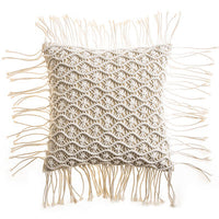 HKM-187731 Hand-Woven Cotton Thread Cushion Cover - 45x45 cm & 40x40 cm Options with Invisible Zipper