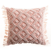 HKM-187731 Hand-Woven Cotton Thread Cushion Cover - 45x45 cm & 40x40 cm Options with Invisible Zipper