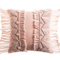 HKM-187731 Hand-Woven Cotton Thread Cushion Cover - 45x45 cm & 40x40 cm Options with Invisible Zipper