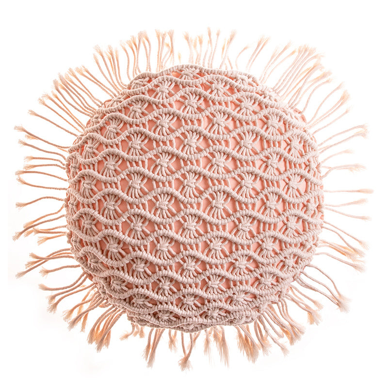 HKM-187731 Hand-Woven Cotton Thread Cushion Cover - 45x45 cm & 40x40 cm Options with Invisible Zipper