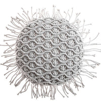HKM-187731 Hand-Woven Cotton Thread Cushion Cover - 45x45 cm & 40x40 cm Options with Invisible Zipper