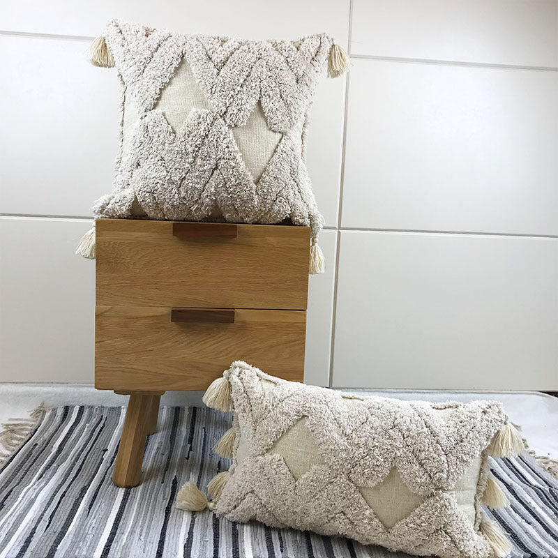 HKM-187795 Elegant Nordic Style Pillow Cushion Cover - Imitation Linen with PP Cotton Filling