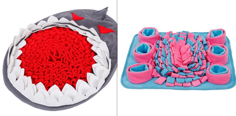 HKM-187795 Interactive Dog Sniffing Mat for Mental Stimulation and Training, Soft Fleece Feeding and Puzzle Toy, Non-Slip Design, 69 x 53 cm