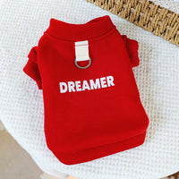 HKM-187923 Puppy and Cat Casual Open Button Sweater - Fearless Black & Dreamer Red, Sizes XS to XL