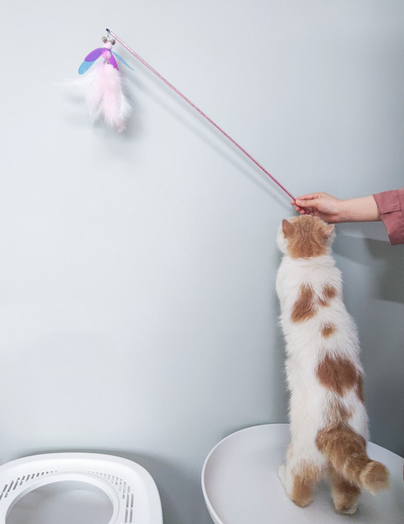 HKM-188115 Fairy Feather Retractable Large Fluffy Feather Funny Cat Toy