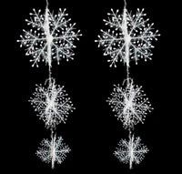 HKM-188115 Three-Dimensional Snowflake String Decorations - Set of 6 in Varying Sizes (18cm, 27cm, 36cm)