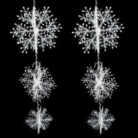 HKM-188115 Three-Dimensional Snowflake String Decorations - Set of 6 in Varying Sizes (18cm, 27cm, 36cm)