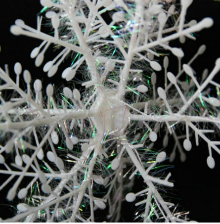 HKM-188115 Three-Dimensional Snowflake String Decorations - Set of 6 in Varying Sizes (18cm, 27cm, 36cm)