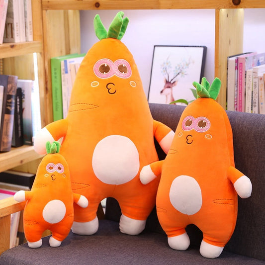 KTX-188179 Super Soft Carrot Plush Plant Pillow for Cozy Comfort