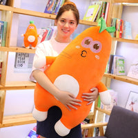HKM-188179 Super Soft Carrot Plush Plant Pillow for Cozy Comfort