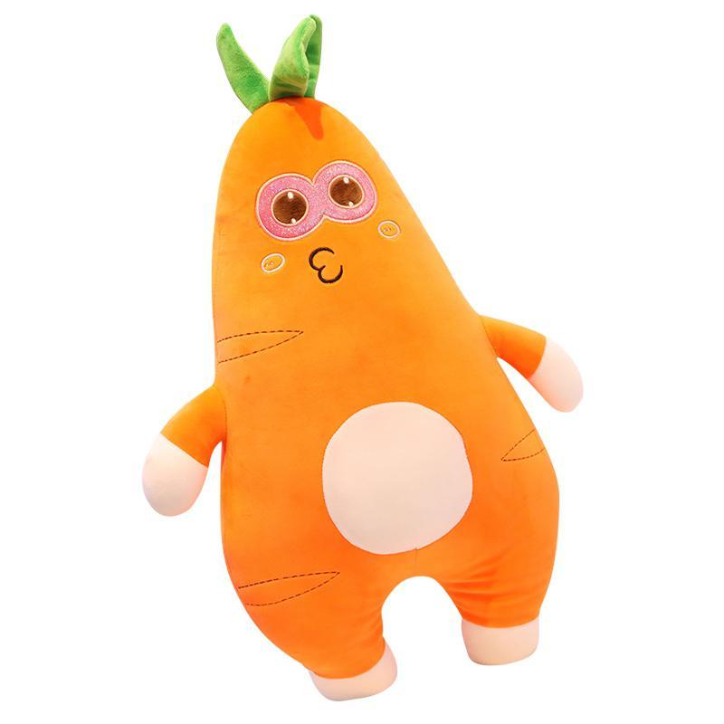 KTX-188179 Super Soft Carrot Plush Plant Pillow for Cozy Comfort