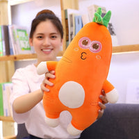 HKM-188179 Super Soft Carrot Plush Plant Pillow for Cozy Comfort