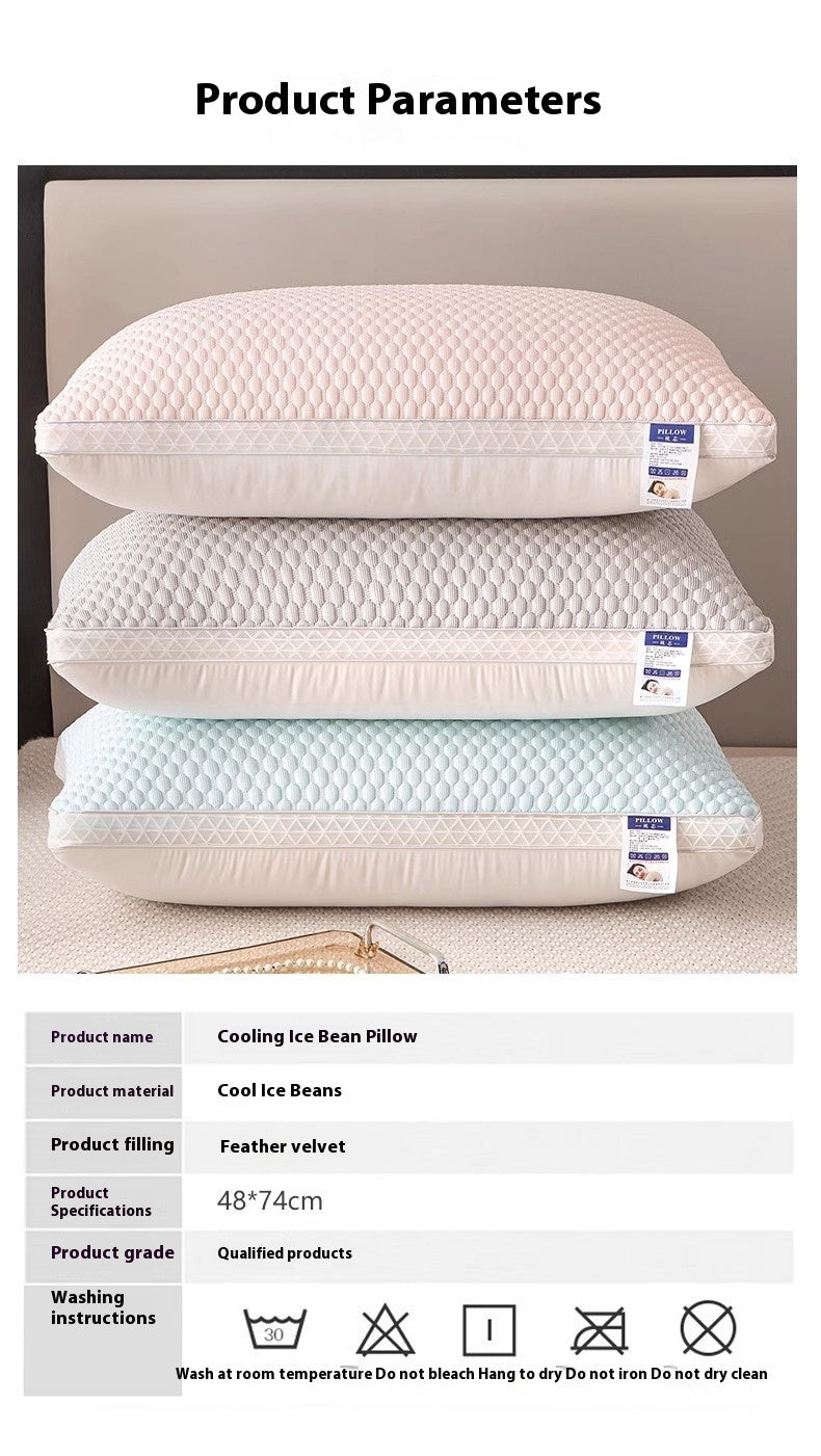 HKM-188307 Summer Cervical Support Pillow - Breathable Cotton Filling, Multiple Loft Options Available