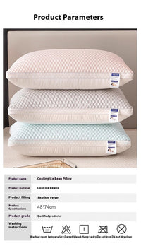 HKM-188307 Summer Cervical Support Pillow - Breathable Cotton Filling, Multiple Loft Options Available