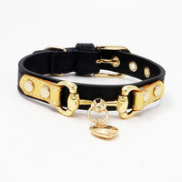 HKM-188499 Genuine Leather Pet Collar for Cats and Dogs - Durable and Stylish