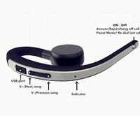 HKM-188563 Wireless Bluetooth Headset with Mic, Voice Control, Noise Cancelling Technology, Adjustable Earhook, Sweatproof for All-Day Comfort