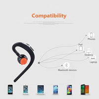 HKM-188563 Wireless Bluetooth Headset with Mic, Voice Control, Noise Cancelling Technology, Adjustable Earhook, Sweatproof for All-Day Comfort