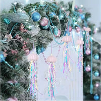 HKM-188627 Coastal Sea Urchin Ornaments – Set of 4 Hanging Decorations for Holiday Trees
