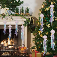 HKM-188627 Coastal Sea Urchin Ornaments – Set of 4 Hanging Decorations for Holiday Trees