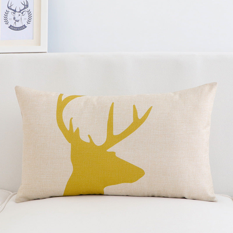 HKM-188627 Long Shape Cotton-Linen Blend Pillow Cover for Office and Car Use - Size 30x50cm