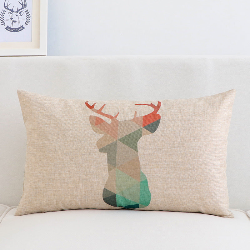 HKM-188627 Long Shape Cotton-Linen Blend Pillow Cover for Office and Car Use - Size 30x50cm